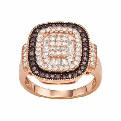 Designs By Gioelli 14k Rose Gold Plated Silver Mocha Cubic Zirconia Ring