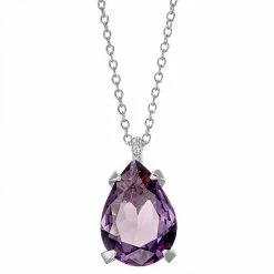 Designs By Gioelli Sterling Silver Simulated Gemstone Teardrop Pendant Simulated Amethyst -Designs by Gioelli Shop unnamed file 419