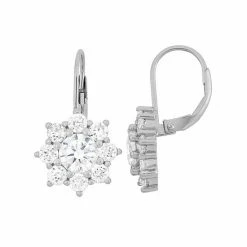 Designs By Gioelli Cubic Zirconia Sterling Silver Flower Drop Earrings
