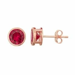Designs By Gioelli 14k Rose Gold Over Silver Lab-Created Ruby Stud Earrings