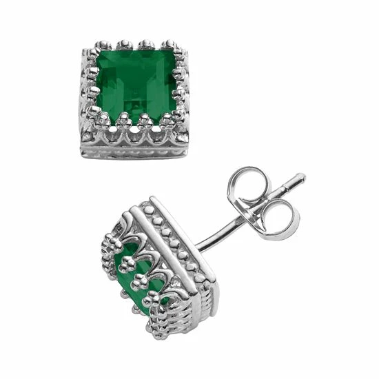 Designs by Gioelli Sterling Silver Lab-Created Emerald Crown Stud Earrings Designs By Gioelli Sterling Silver Lab-Created Emerald Crown Stud Earrings -Designs by Gioelli Shop unnamed file 462