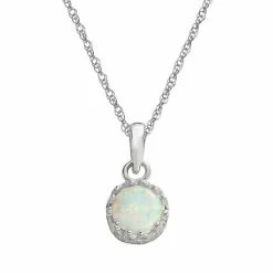 Designs By Gioelli Sterling Silver Lab-Created Opal Pendant