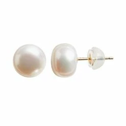 Designs By Gioelli 14k Gold Dyed Freshwater Cultured Pearl Stud Earrings White
