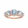 Designs By Gioelli Lab-Created Aquamarine And Lab-Created White Sapphire 14k Rose Gold Over Silver 5-Stone Halo Ring -Designs by Gioelli Shop unnamed file 498