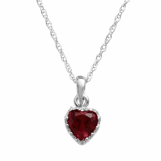 Designs By Gioelli Sterling Silver Garnet Heart Crown Pendant 3 Designs By Gioelli Sterling Silver Garnet Heart Crown Pendant