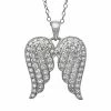 Designs By Gioelli Sterling Silver Lab-Created White Sapphire Angel Wing Pendant -Designs by Gioelli Shop unnamed file 509