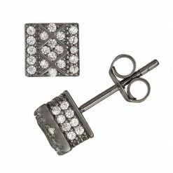 Designs By Gioelli Men's Sterling Silver Cubic Zirconia Stud Earrings