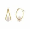 Designs By Gioelli 14k Gold Gemstone Capture Hoop Earrings Created Aquamarine