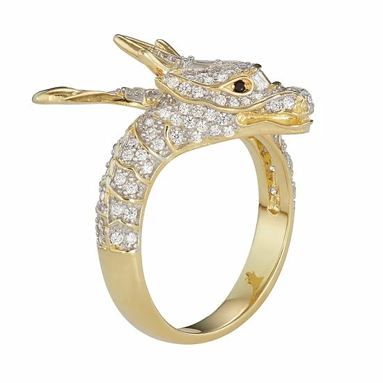 Designs By Gioelli 14k Gold Over Silver Cubic Zirconia Dragon Ring 4 Designs By Gioelli 14k Gold Over Silver Cubic Zirconia Dragon Ring - Image 2
