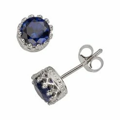 Designs By Gioelli Sterling Silver Lab-Created Sapphire Stud Earrings