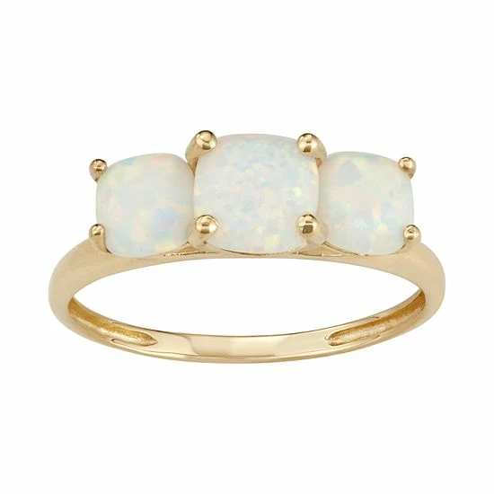 Designs By Gioelli 10k Gold 3-Stone Cushion Ring Garnet - Image 7