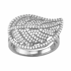 Designs By Gioelli Sterling Silver Cubic Zirconia Leaf Ring -Designs by Gioelli Shop unnamed file 573