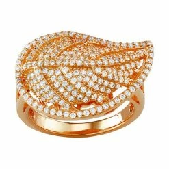 Designs By Gioelli Sterling Silver Cubic Zirconia Leaf Ring -Designs by Gioelli Shop unnamed file 574