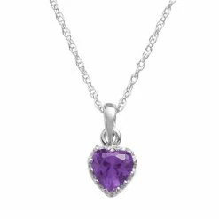 Designs By Gioelli Sterling Silver Amethyst Heart Crown Pendant