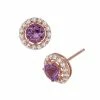 Designs By Gioelli Amethyst And Lab-Created White Sapphire 14k Rose Gold Over Silver Halo Stud Earrings -Designs by Gioelli Shop unnamed file 598