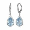 Designs By Gioelli Lab-Created Aquamarine And Lab-Created White Sapphire Sterling Silver Halo Teardrop Earrings -Designs by Gioelli Shop unnamed file 604