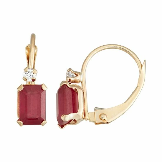 Designs by Gioelli 10k Gold Emerald-Cut Lab-Created Ruby & White Zircon Leverback Earrings Designs By Gioelli 10k Gold Emerald-Cut Lab-Created Ruby & White Zircon Leverback Earrings -Designs by Gioelli Shop unnamed file 613