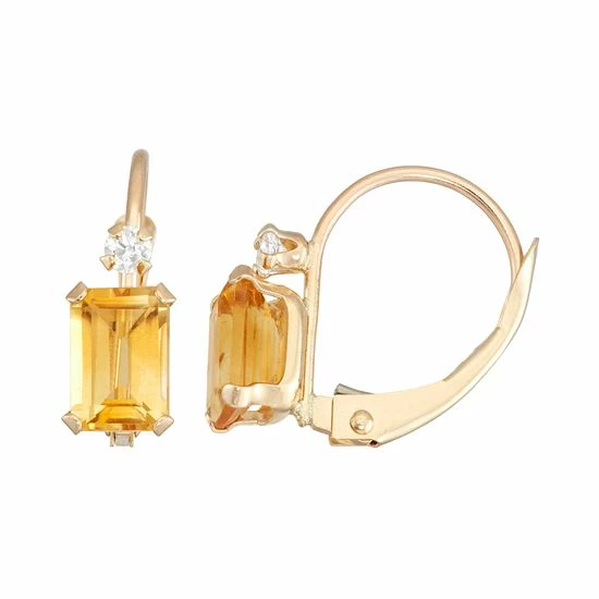 Designs by Gioelli 10k Gold Emerald-Cut Citrine & White Zircon Leverback Earrings Designs By Gioelli 10k Gold Emerald-Cut Citrine & White Zircon Leverback Earrings -Designs by Gioelli Shop unnamed file 617