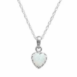 Designs By Gioelli Sterling Silver Lab-Created Opal Heart Crown Pendant