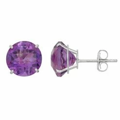 Designs By Gioelli Amethyst 10k White Gold Stud Earrings
