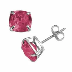 Designs By Gioelli Sterling Silver Lab-Created Ruby Stud Earrings
