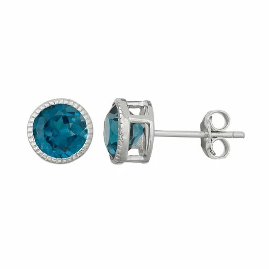 Designs By Gioelli Sterling Silver London Blue Topaz Stud Earrings 3 Designs By Gioelli Sterling Silver London Blue Topaz Stud Earrings