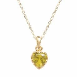 Designs By Gioelli 14k Gold Over Silver Citrine Heart Crown Pendant