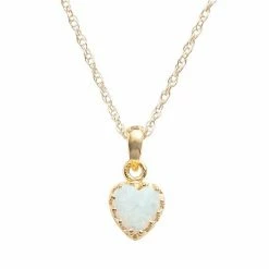 Designs By Gioelli 14k Gold Over Silver Lab-Created Opal Heart Crown Pendant