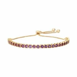 Designs By Gioelli 14k Gold Over Silver Amethyst S-Link Lariat Bracelet