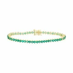 Designs By Gioelli 14k Gold Over Silver Lab-Created Emerald Tennis Bracelet