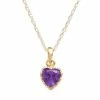 Designs By Gioelli 14k Gold Over Silver Amethyst Heart Crown Pendant
