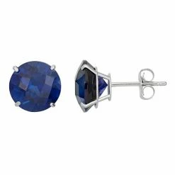 Designs By Gioelli Lab-Created Sapphire 10k White Gold Stud Earrings