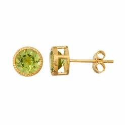 Designs By Gioelli 14k Gold Over Silver Peridot Stud Earrings