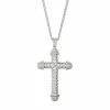 Designs By Gioelli Men's Sterling Silver Cubic Zirconia Ribbed Cross Pendant -Designs by Gioelli Shop unnamed file 672