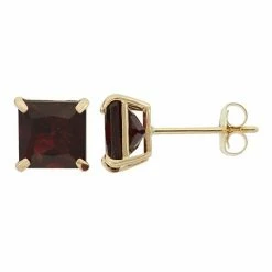 Designs By Gioelli Garnet 10k Gold Stud Earrings