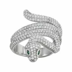 Designs By Gioelli Sterling Silver Cubic Zirconia Snake Ring