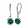 Designs By Gioelli Lab-Created Emerald And Lab-Created White Sapphire Sterling Silver Halo Drop Earrings -Designs by Gioelli Shop unnamed file 685