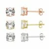 Designs By Gioelli 14k Gold Over Sterling Silver White Sapphire Tri-Color Stud Earring Set -Designs by Gioelli Shop unnamed file 691