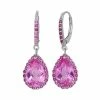 Designs By Gioelli Lab-Created Pink Sapphire And Lab-Created Ruby Sterling Silver Halo Teardrop Earrings -Designs by Gioelli Shop unnamed file 717