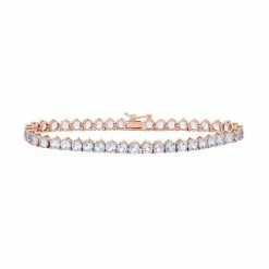 Designs By Gioelli 14k Rose Gold Over Silver Lab-Created Aquamarine Tennis Bracelet