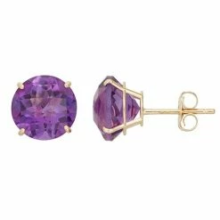 Designs By Gioelli Amethyst 10k Gold Stud Earrings