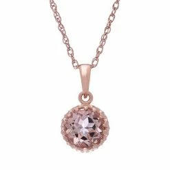 Designs By Gioelli 14k Rose Gold Over Silver Simulated Morganite Pendant