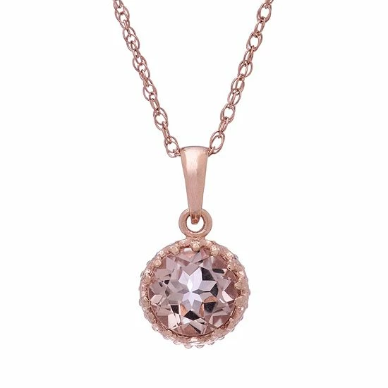 Designs By Gioelli 14k Rose Gold Over Silver Simulated Morganite Pendant 3 Designs By Gioelli 14k Rose Gold Over Silver Simulated Morganite Pendant