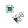 Designs By Gioelli Sterling Silver Lab-Created Emerald And Lab-Created White Sapphire Square Halo Stud Earrings -Designs by Gioelli Shop unnamed file 749