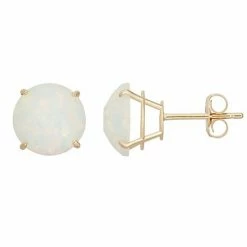 Designs By Gioelli Lab-Created Opal 10k Gold Stud Earrings
