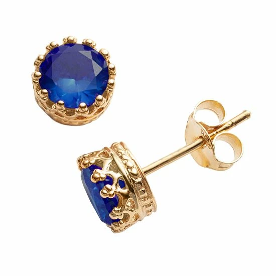 Designs by Gioelli 14k Gold Over Silver Lab-Created Sapphire Crown Stud Earrings Designs By Gioelli 14k Gold Over Silver Lab-Created Sapphire Crown Stud Earrings -Designs by Gioelli Shop unnamed file 761