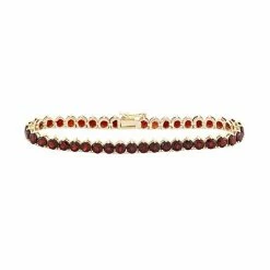 Designs By Gioelli 14k Gold Over Silver Garnet Tennis Bracelet