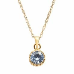 Designs By Gioelli 14k Gold Over Silver Lab-Created Aquamarine Crown Pendant