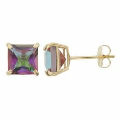 Designs By Gioelli Mystic Topaz 10k Gold Stud Earrings