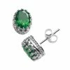 Designs By Gioelli Sterling Silver Lab-Created Emerald Oval Crown Stud Earrings -Designs by Gioelli Shop unnamed file 782